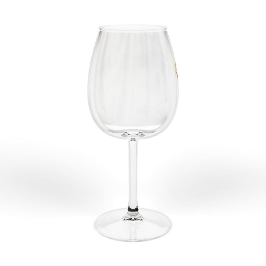 The Chic Co. Signature Gold Crown Monogram Wine Glass — 12oz Stemmed Glass