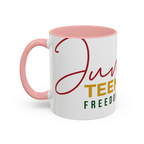 Juneteenth Coffee Mug — Black Woman Portrait "Juneteenth Freedom Day" Accent Mug