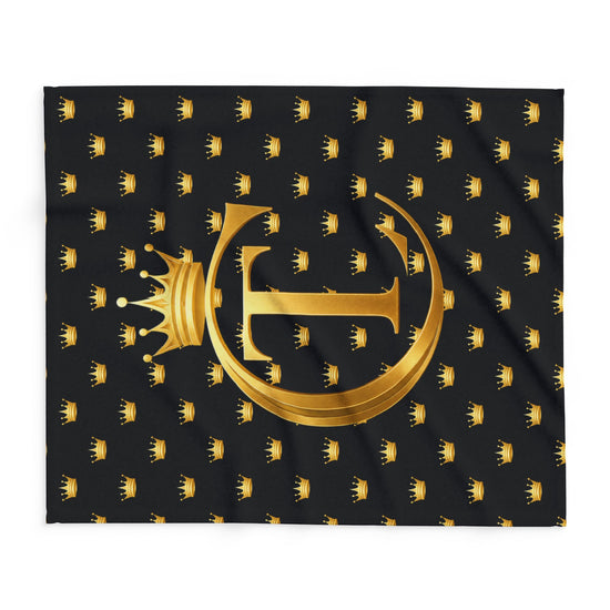The Chic Co. Signature Gold Crown Arctic Fleece Blanket