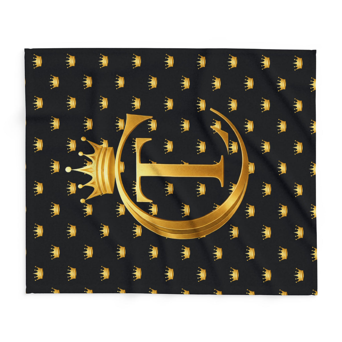 The Chic Co. Signature Gold Crown Arctic Fleece Blanket