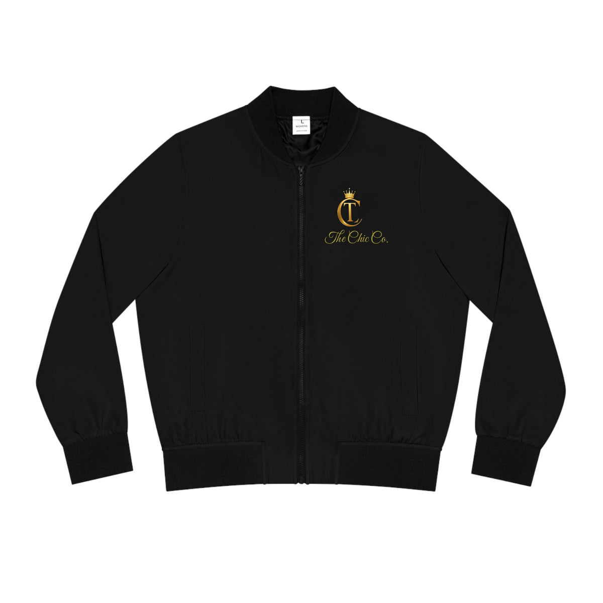 Embroidered Gold Crest Women's Bomber Jacket