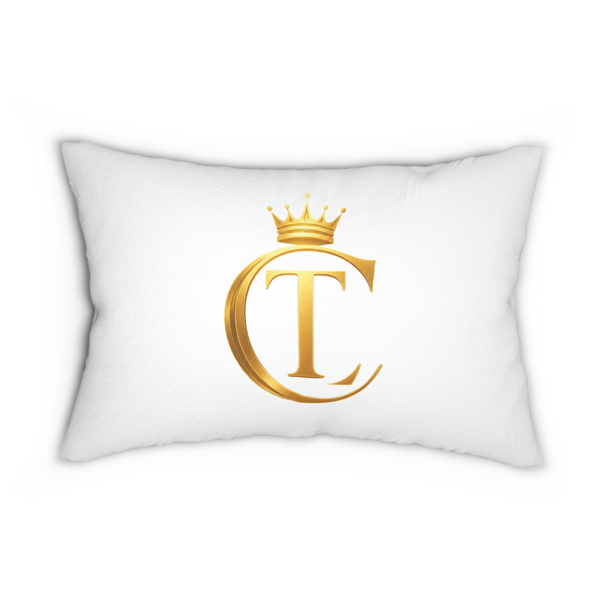 The Chic Co. Signature Gold Crown Monogram Lumbar Pillow