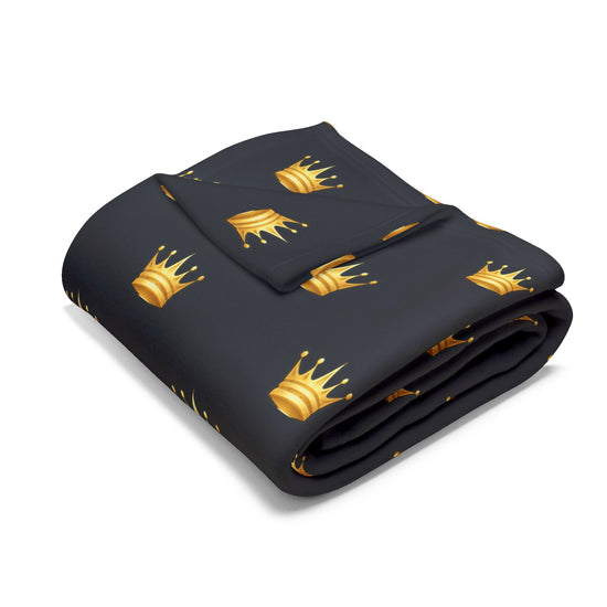 The Chic Co. Signature Gold Crown Arctic Fleece Blanket