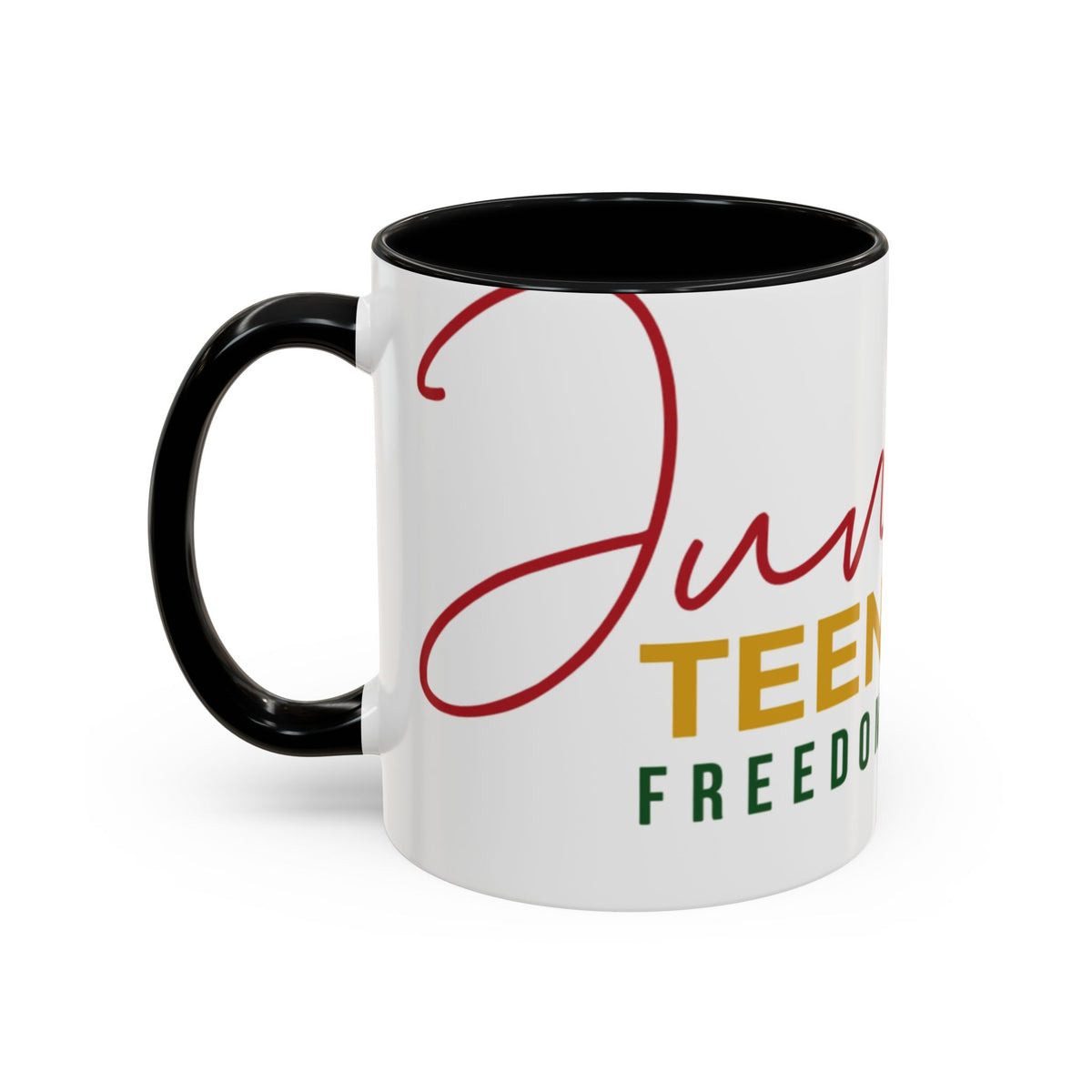 Juneteenth Coffee Mug — Black Woman Portrait "Juneteenth Freedom Day" Accent Mug