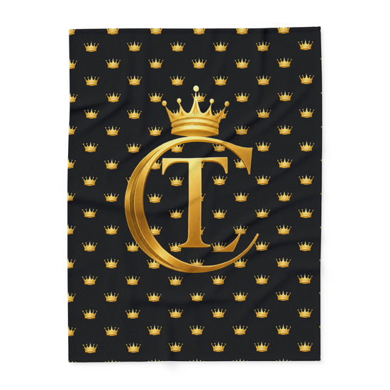 The Chic Co. Signature Gold Crown Arctic Fleece Blanket