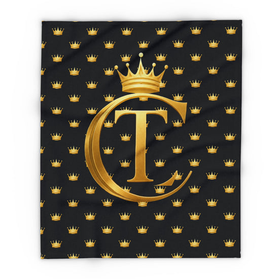 The Chic Co. Signature Gold Crown Arctic Fleece Blanket
