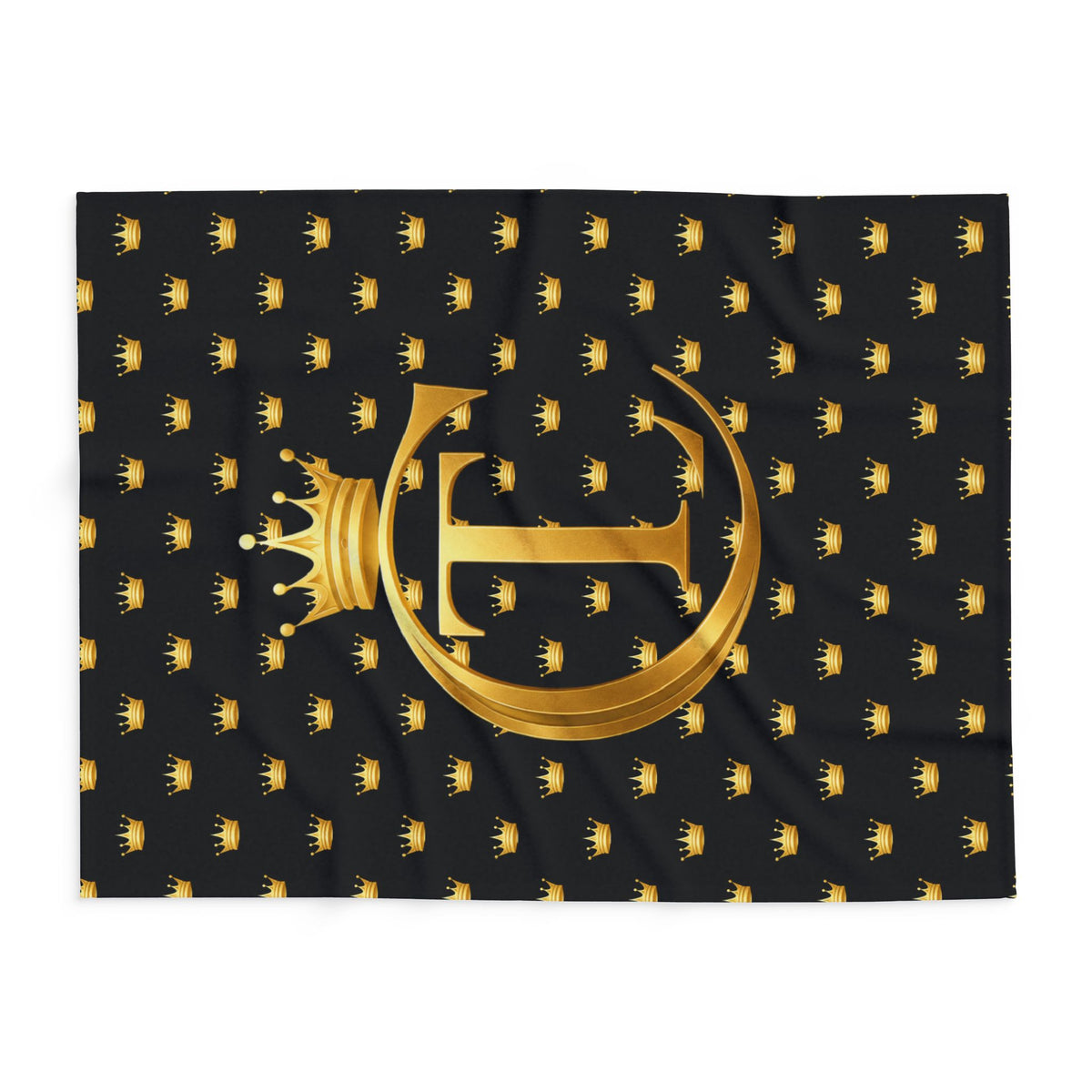 The Chic Co. Signature Gold Crown Arctic Fleece Blanket