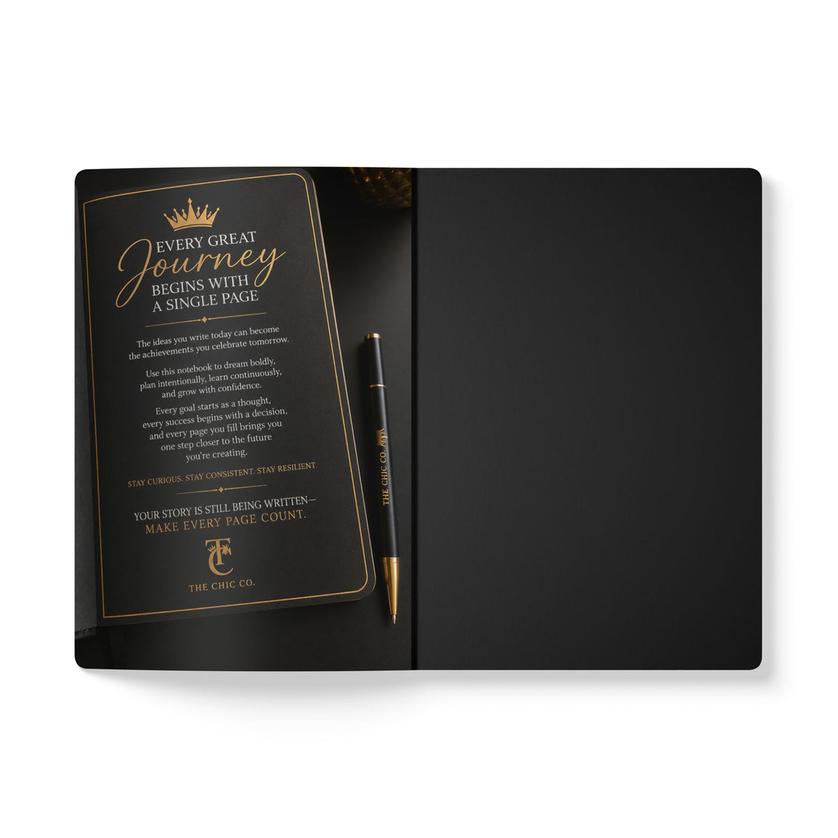 The Chic Co. Signature Gold Crown Monogram Journal