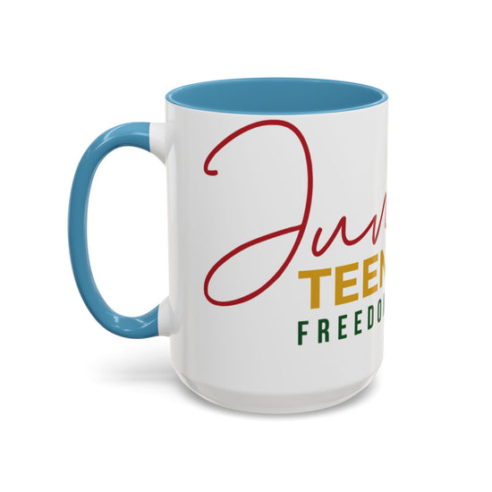 Juneteenth Coffee Mug — Black Woman Portrait "Juneteenth Freedom Day" Accent Mug