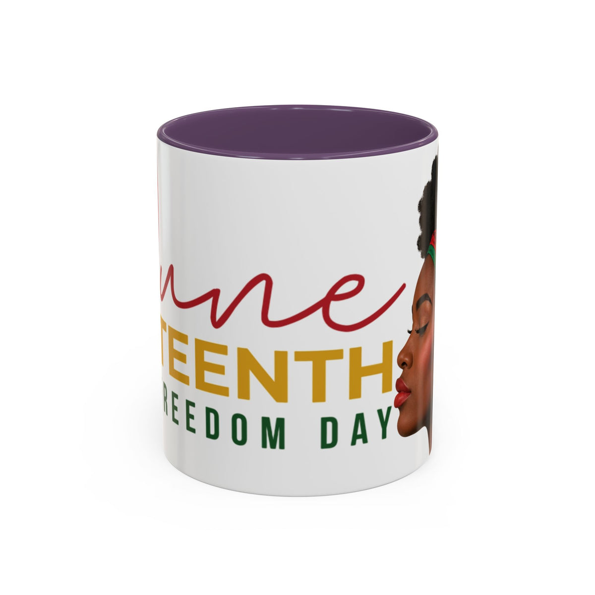 Juneteenth Coffee Mug — Black Woman Portrait "Juneteenth Freedom Day" Accent Mug