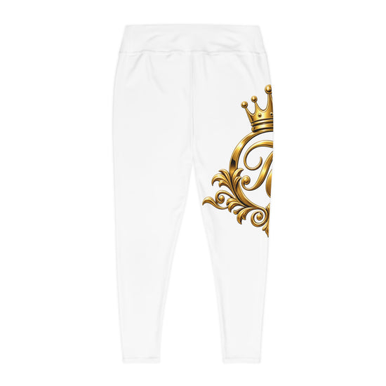 The Chic Co. Signature Gold Crown Monogram Accent Leggings — Royal Curvy