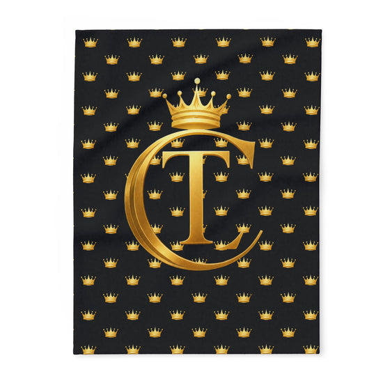 The Chic Co. Signature Gold Crown Arctic Fleece Blanket