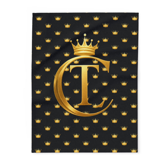 The Chic Co. Signature Gold Crown Arctic Fleece Blanket