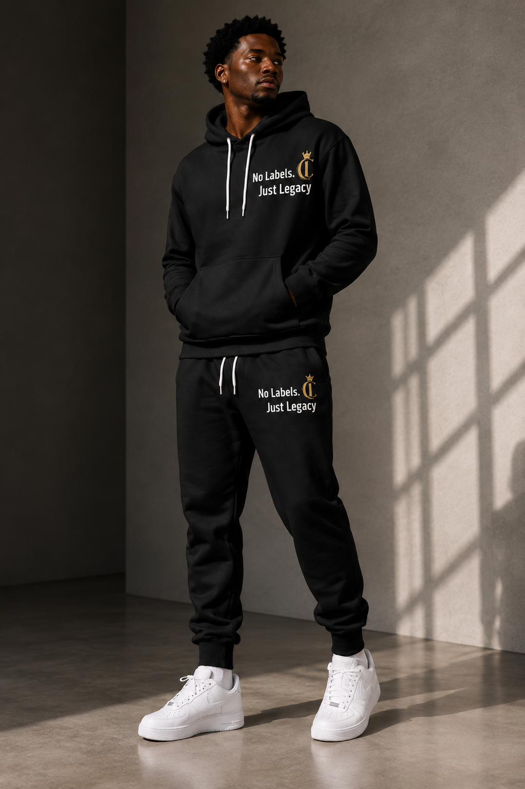 Black No Labels, Just Legacy Black Hoodie & Joggers