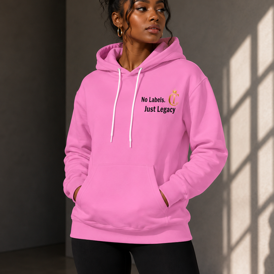 Pink No Labels. Just Legacy. Gold Crown Hoodie & Joggers Set | The Chic Co.