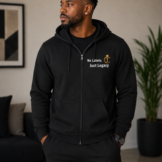 The Chic Co. Signature "No Labels, Just Legacy" Zip-Up Hoodie