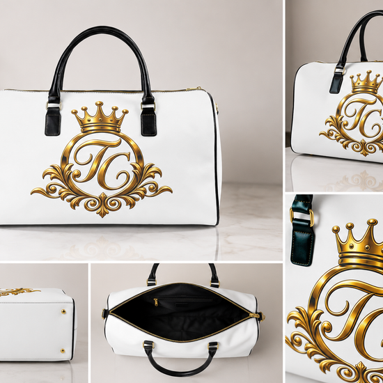 The Chic Co. Signature Gold Crown Monogram Weekender