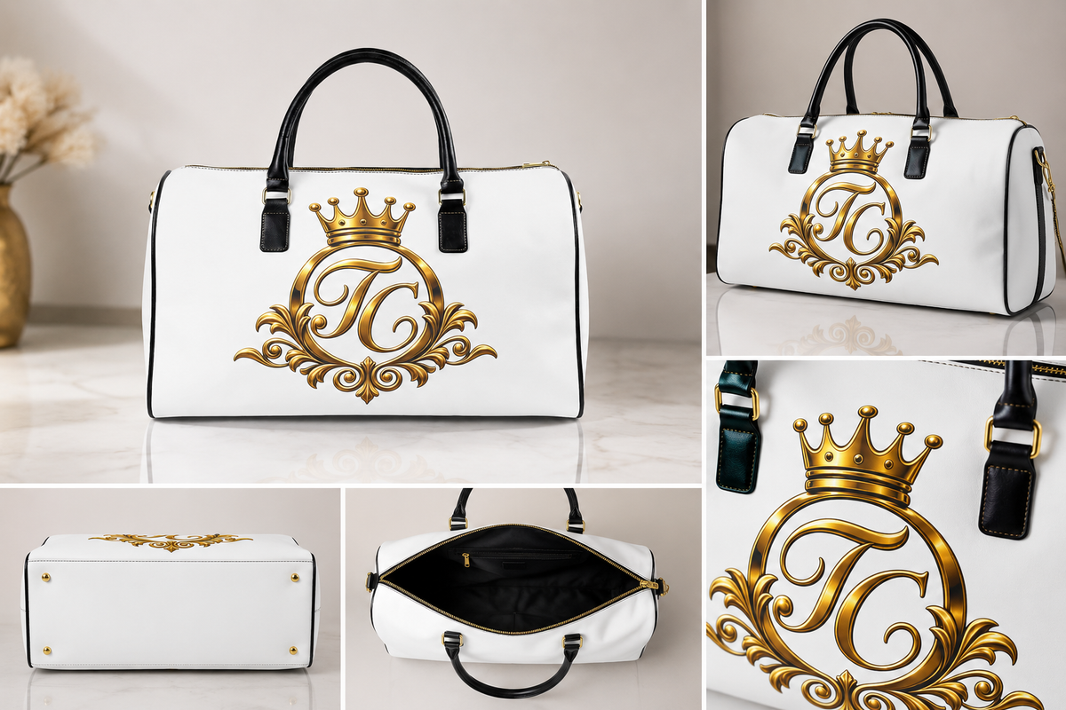 The Chic Co. Signature Gold Crown Monogram Weekender