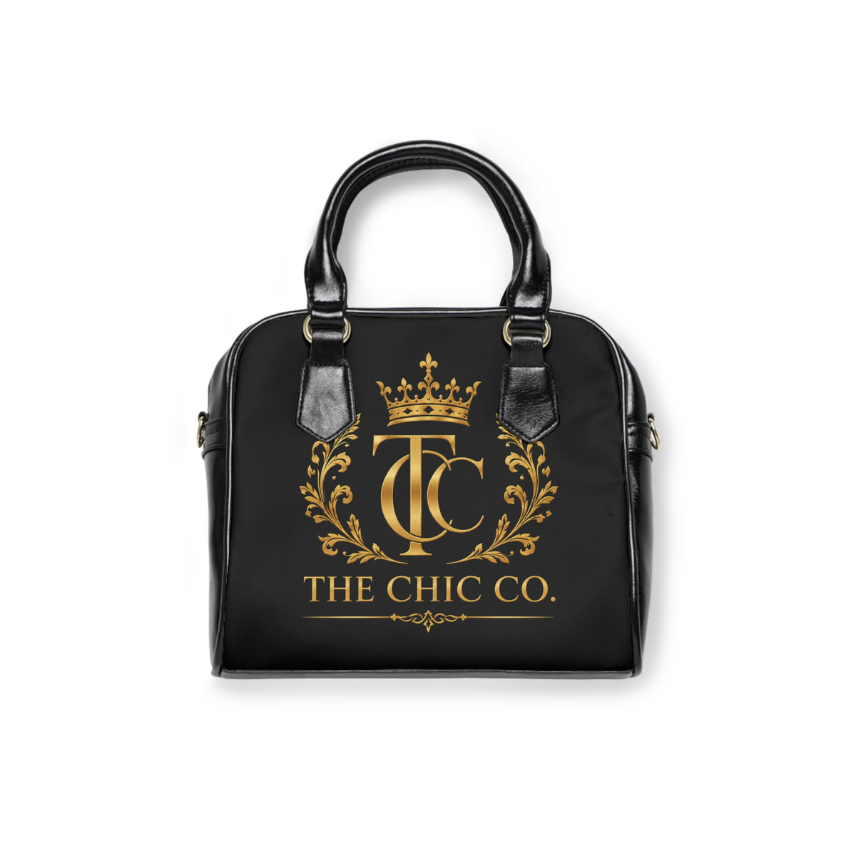 The Chic Co. Gold Crest Shoulder Handbag
