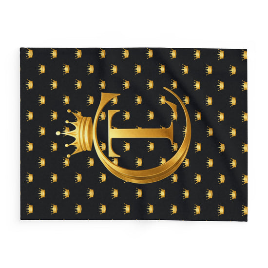 The Chic Co. Signature Gold Crown Arctic Fleece Blanket