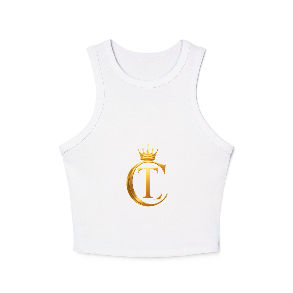 Gold Crown Monogram Racer Tank Top