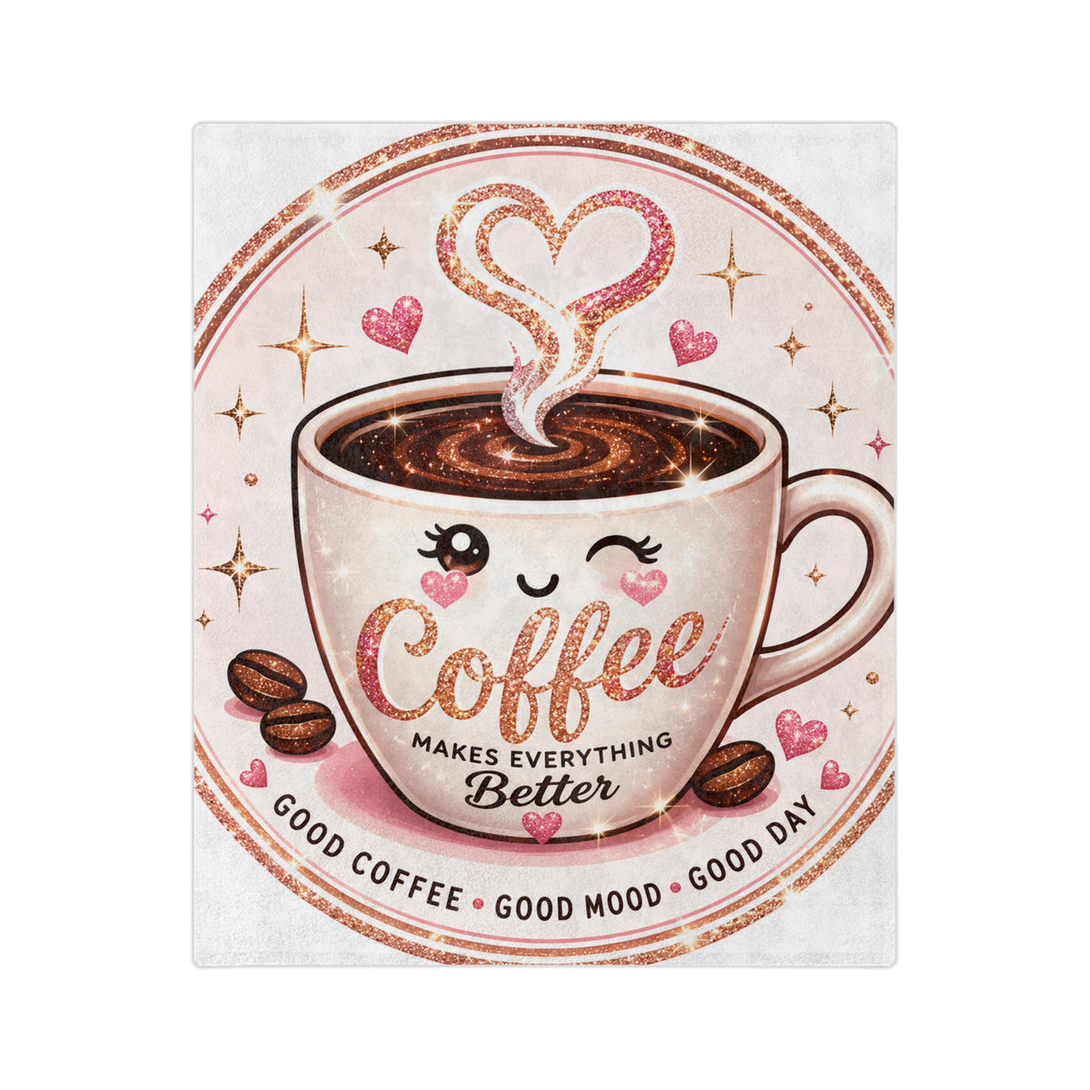 Cozy Coffee Lover Velveteen Blanket — Soft Plush Throw for Relaxing Days