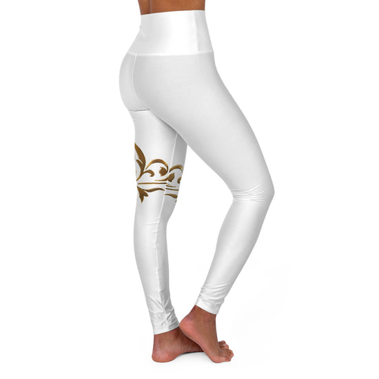 The Chic Co. Signature Gold Flourish High-Waist Yoga Leggings