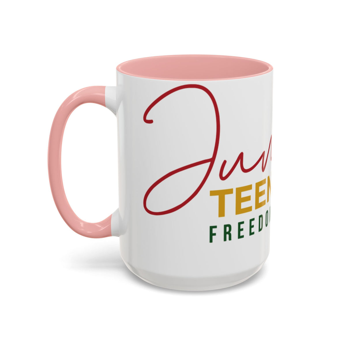 Juneteenth Coffee Mug — Black Woman Portrait "Juneteenth Freedom Day" Accent Mug
