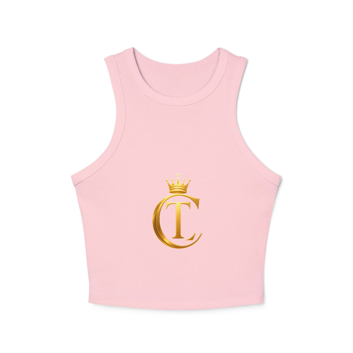Gold Crown Monogram Racer Tank Top