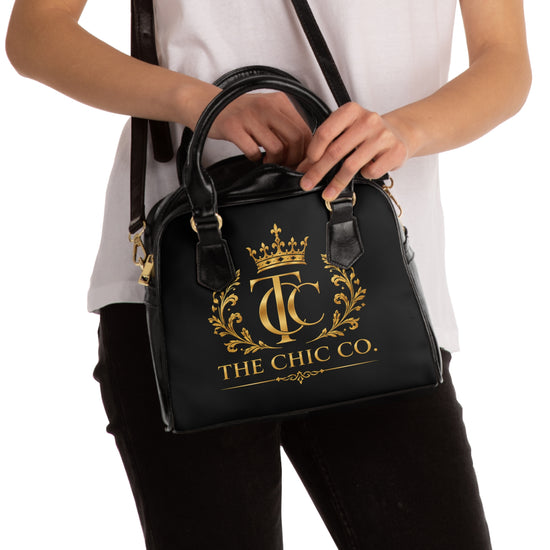 The Chic Co. Gold Crest Shoulder Handbag