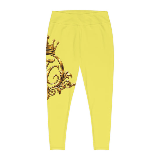 The Chic Co. Signature Gold Crown Monogram Accent Leggings — Royal Curvy