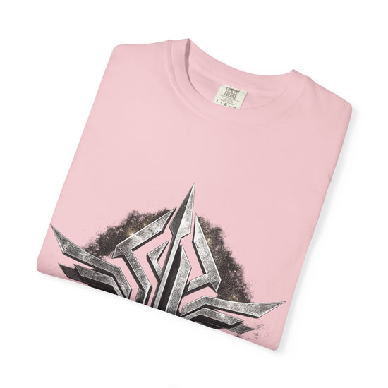 Futuristic Metal Emblem Graphic T‑Shirt
